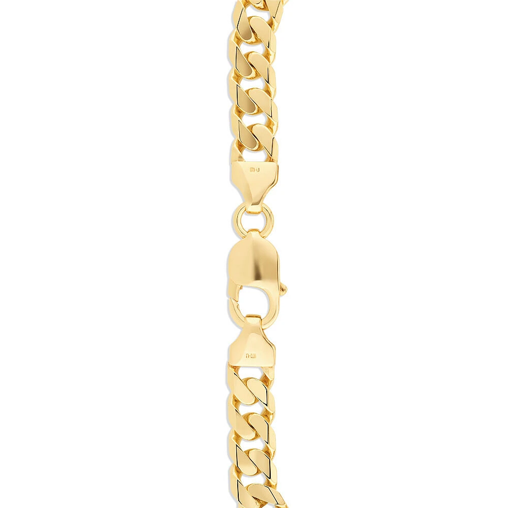 Men's Curb Bracelet in 10kt Yellow Gold