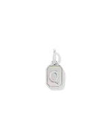 Letter Z Mother of Pearl Initial Pendant in Sterling Silver