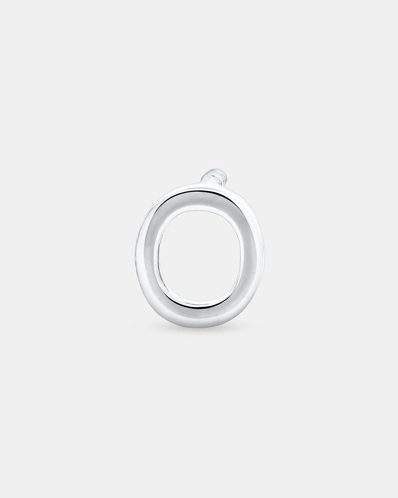 E Initial Single Stud Earring in Sterling Silver