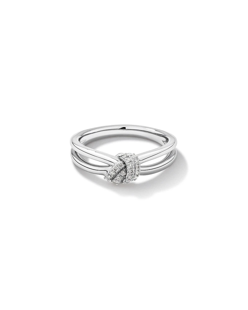 0.11 Carat TW Diamond Knots Ring in Sterling Silver