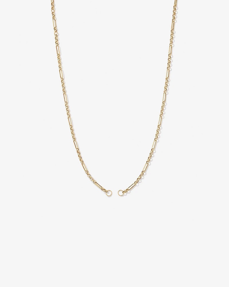 50cm (20") 7 and 1 Belcher and Paperclip Open Pendant Chain in 10kt Yellow Gold