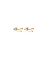 Heart Stud Earrings in 10kt Yellow Gold