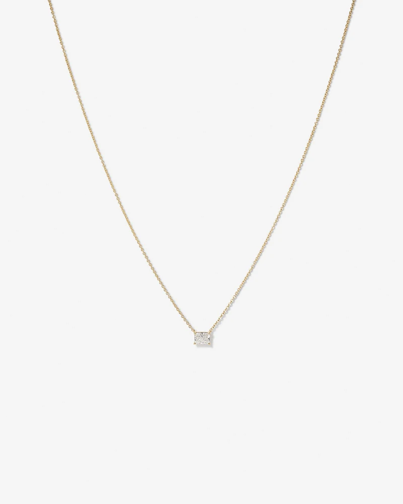 0.50 Carat TW Radiant Cut Laboratory-Grown Diamond Solitaire Necklace in 10kt Yellow Gold