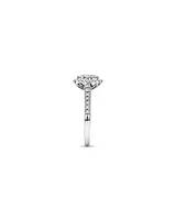 Square Cluster Halo Ring with 0.75 Carat TW of Diamonds in 10kt White Gold