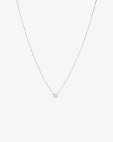 0.25 Carat TW Oval Cut Diamond Solitaire Necklace in 18kt White Gold