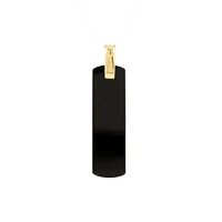 Men's Rectangular Onyx Pendant on Rolo Chain in 10kt Yellow Gold