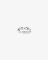 Pear Shaped Cubic Zirconia Bezel Set Eternity Ring in Sterling Silver