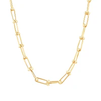 Ball and Oval Link Chain in 10kt Yellow Gold