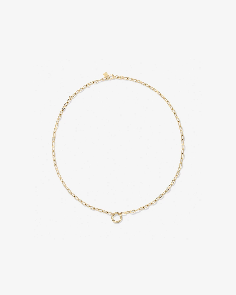 50cm (20") Round Paperclip Open Pendant Chain in 10kt Yellow Gold