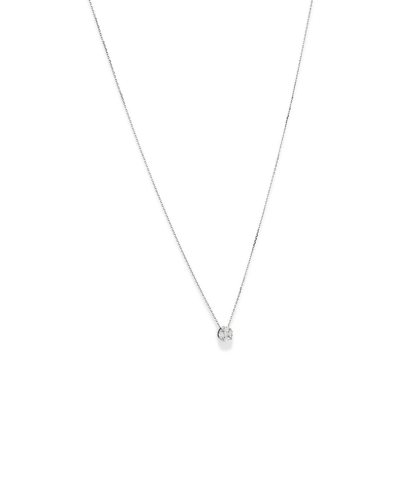 0.39 Carat TW Multistone Princess and Marquise Cut Diamond Pendant in 10kt White Gold