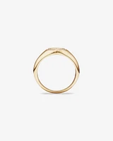 Sunray Round Signet Ring in 10kt Yellow Gold