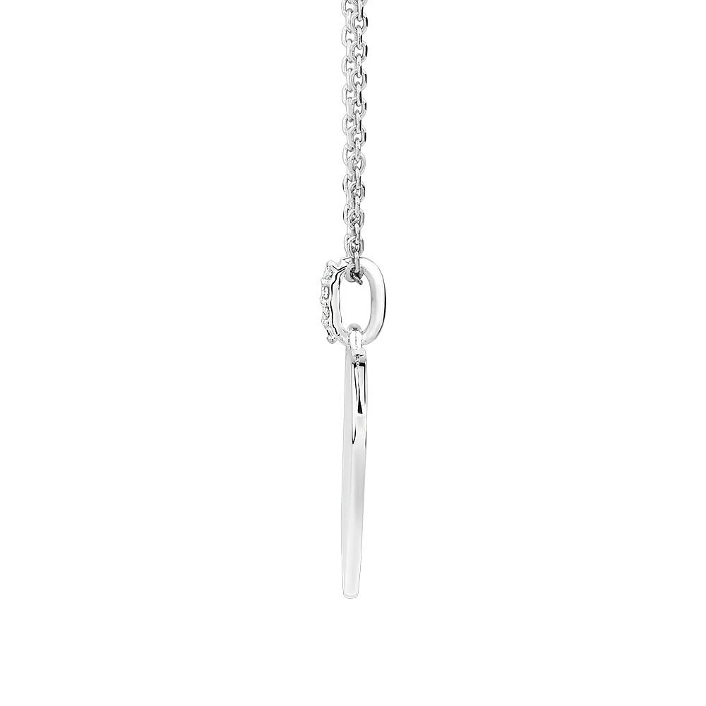 Diamond Accent Heart Pendant with Cable Chain in Sterling Silver