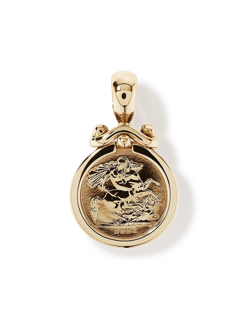 Quarter Sovereign Medallion Pendant in 10kt and 22kt Yellow Gold