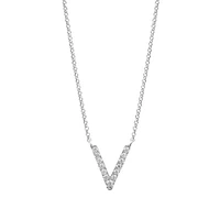 A' Initial necklace with 0.10 Carat TW of Diamonds in 10kt White Gold