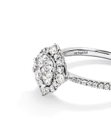 Halo Engagement Ring with .79TW of Diamonds in 14k White Gold