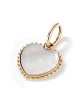 Mother of Pearl Love Heart Pendant in 10kt Yellow Gold