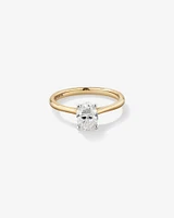 1.00 Carat TW Oval Solitaire Engagement Ring in 14kt Yellow and White Gold