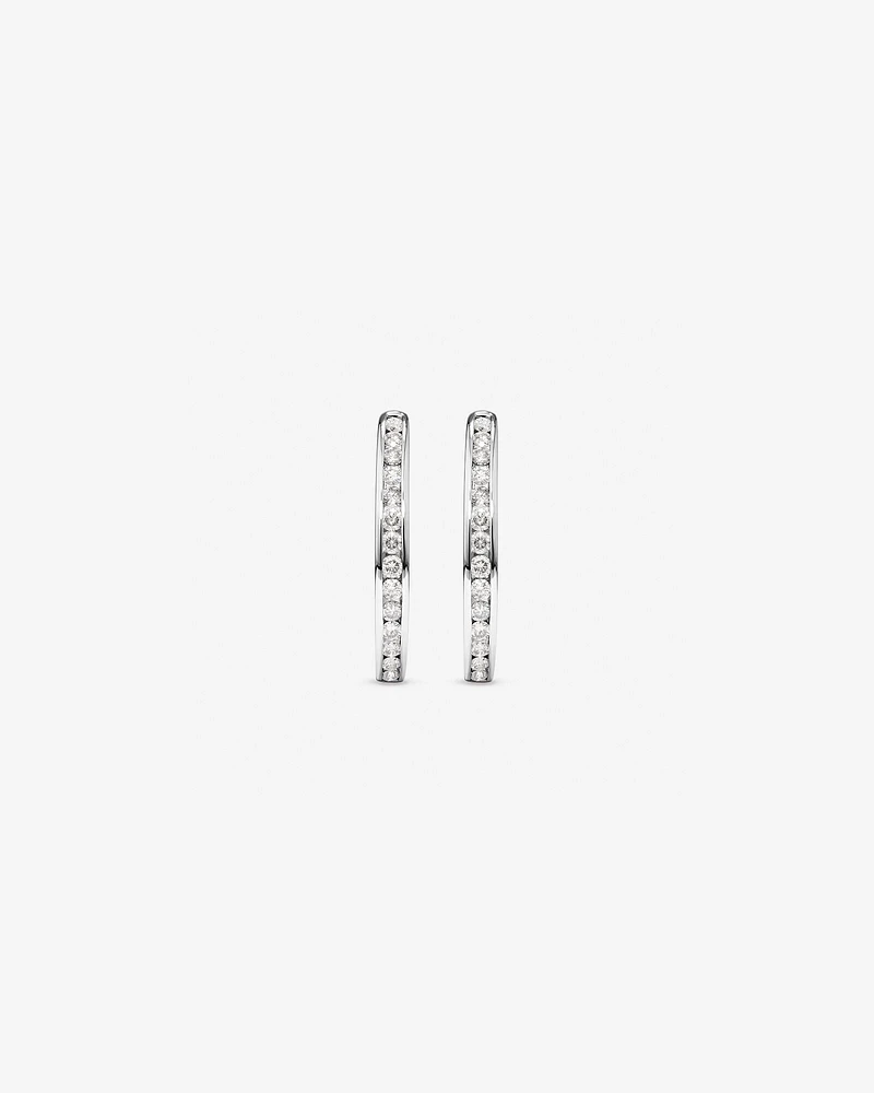 Huggie Earrings with Carat TW of Diamonds in 10kt Rose Gold