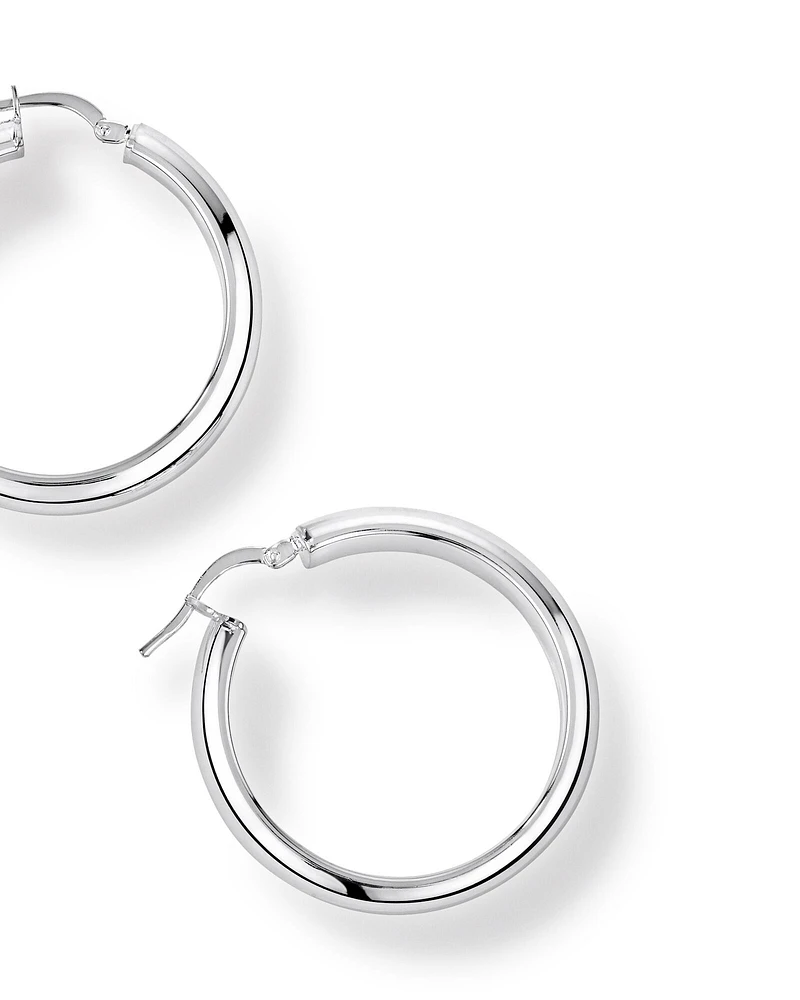 25mm Hoop Earrings in Sterling Silver