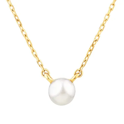 Necklace with Cultured Freshwater Pearl in 10kt Yellow Gold
