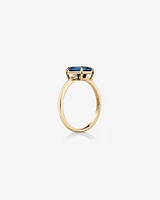 London Blue Topaz Ring in 10kt Yellow Gold