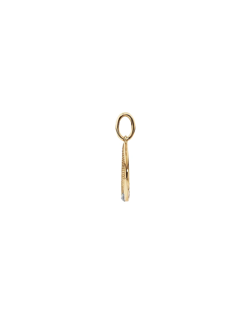 Diamond Crescent Moon Pendant in 10kt Yellow Gold