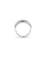 Bague Large Avec Canal Serti De Zircon Cubique En Argent Sterling