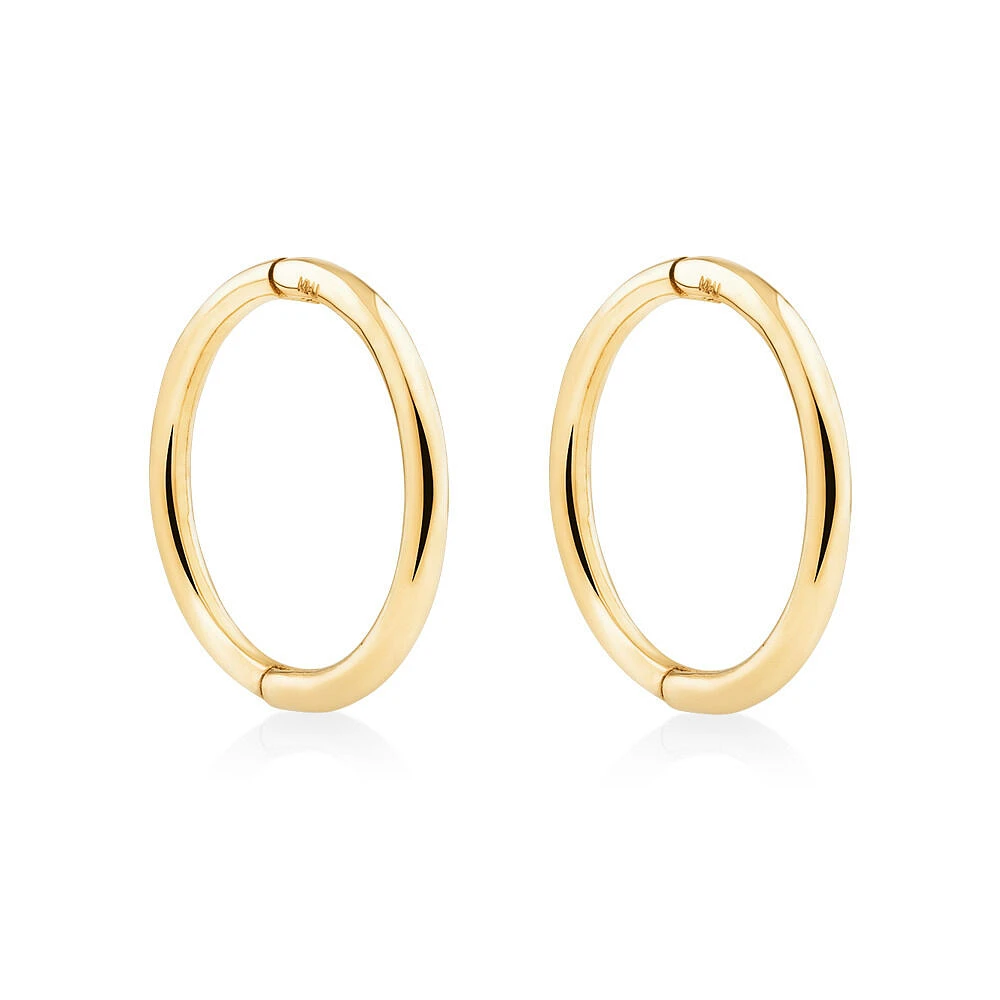 10mm Sleeper Earrings in 10kt Yellow Gold