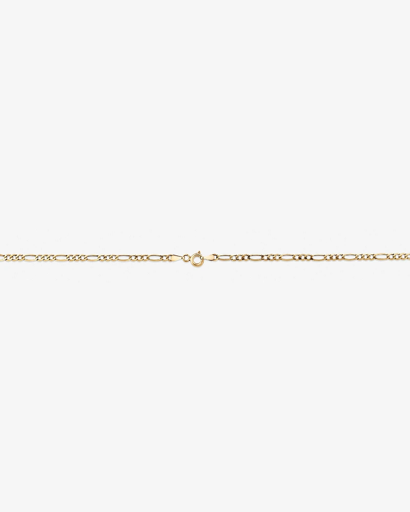 60cm (24") 2.5mm-3mm Width Hollow Figaro Chain in 10kt Yellow Gold