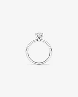 Bague De Fiançailles Solitaire En Diamant De Laboratoire Rond Brillant De 1 Carat Poids Total En Or Blanc 14 Carats