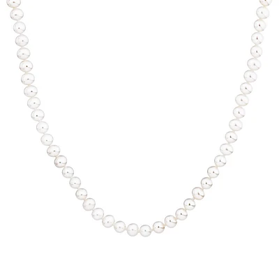 Cultured Freshwater Pearl Necklace in Sterling Silver