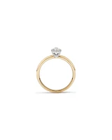 0.31 Carat TW Pear Cut Diamond Halo Engagement Ring in 14kt Yellow and White Gold