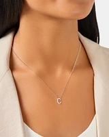 A' Initial necklace with 0.10 Carat TW of Diamonds in 10kt White Gold