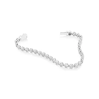 5.02 Carat TW 9 Stone Cluster Diamond Tennis Bracelet in 14kt White Gold