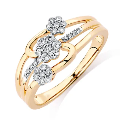 Ring with 1/4 Carat TW of Diamonds 10kt Yellow Gold