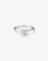 Bague De Fiançailles Solitaire En Diamant De Laboratoire Rond Brillant De 1 Carat Poids Total En Or Blanc 14 Carats