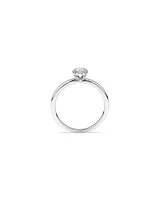 0.31 Carat TW Oval Cut Diamond Halo Engagement Ring in 14kt White Gold