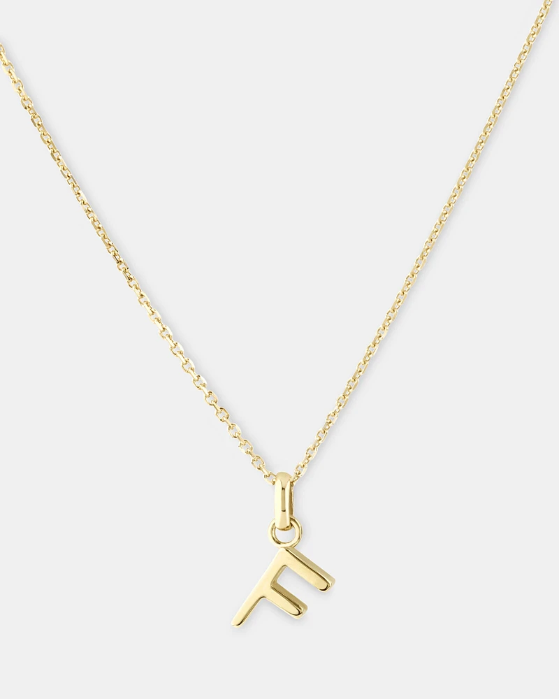 "H" Initial Pendant with Chain in 10kt Yellow Gold