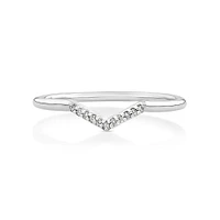 Arrow Ring with Diamonds in Sterling Silver