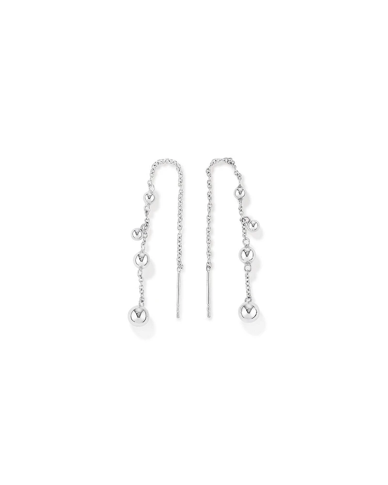 Boucles d'Oreilles Filantes avec Perles en Argent Sterling