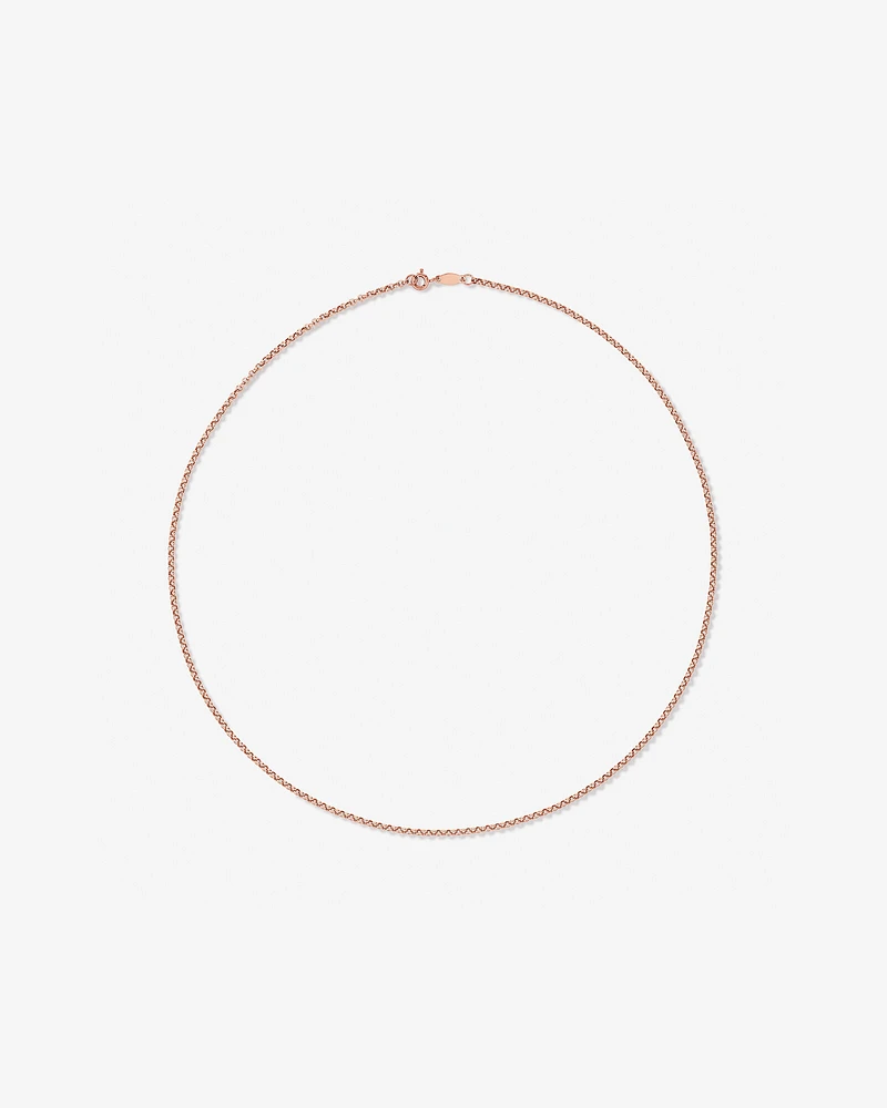 50cm (20") Hollow Belcher Chain in 10kt Rose Gold