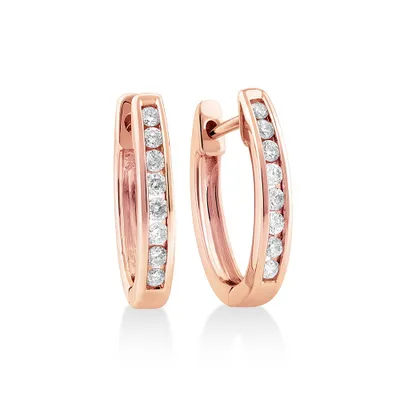 Huggie Earrings with 0.25 Carat TW of Diamonds 10kt Rose Gold