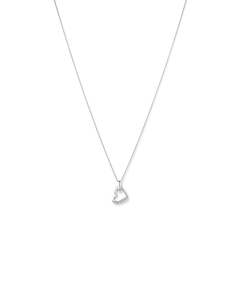 Heart Pendant and Chain with Cubic Zirconia in Sterling Silver