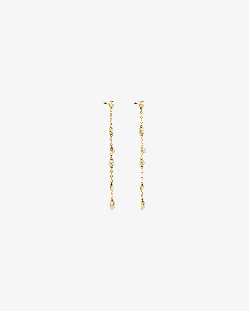 Drop Earrings with Opal & 0.15 Carat TW of Diamonds in 10kt Yellow Gold