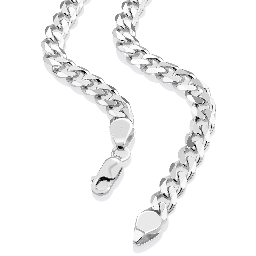 55cm (22") 7.2mm Width Curb Chain in Sterling Silver