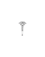 1.30 Carat TW Cushion Cluster Halo Diamond Ring in 10kt White Gold