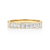 Wedding Ring with 0.80 Carat TW of Emerald Cut Diamonds in 14kt Yellow Gold