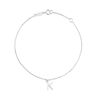19cm (7.5") N Initial Bracelet in Sterling Silver