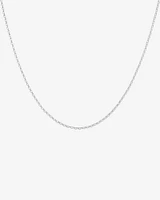 45cm (18") 1mm-1.5mm Width Diamond Cut Belcher Chain in 18kt White Gold