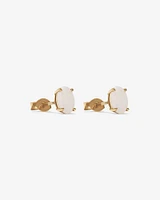 Stud Earrings with Opal in 10kt Yellow Gold